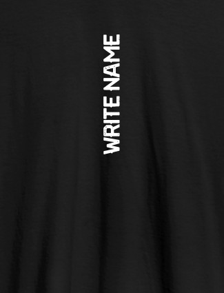 Vertical Name On Black Color Personalized T-Shirt for Women