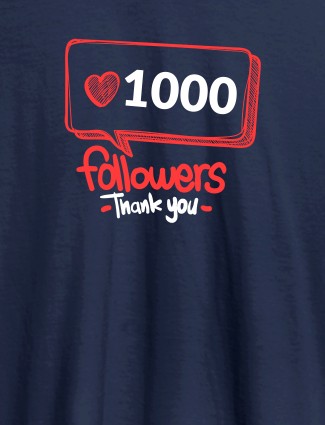 Followers Thank Personalised Printed Womens T Shirt Navy Blue Color