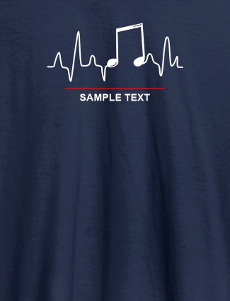 Musical Note Frequency Womens Personalised T Shirt Navy Blue Color