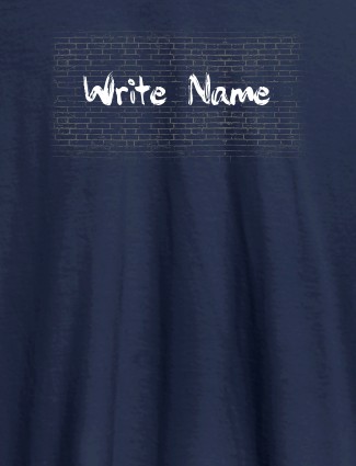 Graffiti Brick Wall T Shirt With Name Womens Fashion Wear Navy Blue Color