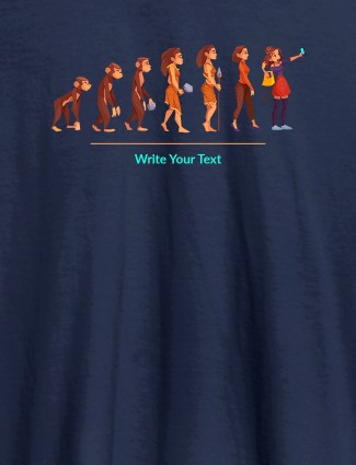 Women Life Cycle with Your Text On Navy Blue Color Personalized T-Shirt for Women
