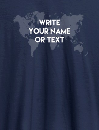 Wite Your Name On Navy Blue Color Customized Tshirt for Women