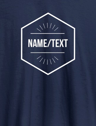 Simple Design with Name On Navy Blue Color Personalized Women Tees