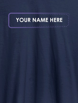 Your Name or Text On Navy Blue Color Personalized T-Shirt for Women