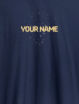 Blast Design with Your Name On Navy Blue Color Customized Womens T-Shirt