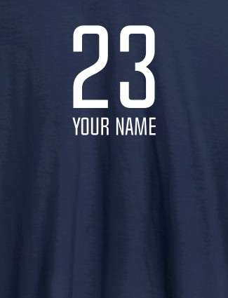 Number and Name On Navy Blue Color Personalized T-Shirt for Women
