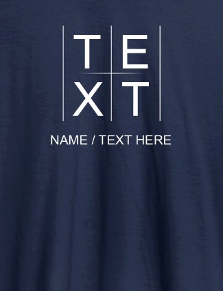 Write Your Name and Text On Navy Blue Color T-shirts For Women with Name, Text and Photo