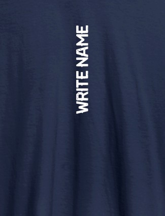 Vertical Name On Navy Blue Color Personalized T-Shirt for Women