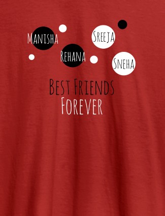 Best Friends Forever Personalised Womens T Shirt Red Color