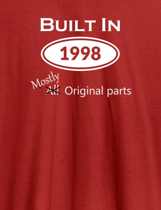 Built In Year Mostly Original Personalised Womens T Shirt Red Color
