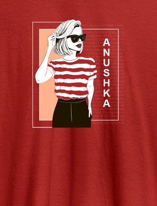 Personalised Womens T Shirt Latest Fashion Trends With Name Red Color