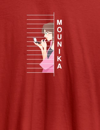 Personalised Womens T Shirt With Name Unique Design Red Color