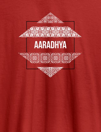 Personalised Womens Tee Shirt Traditional Design Red Color