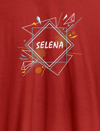 Personalised Womens Tshirt With Unique Art Red Color