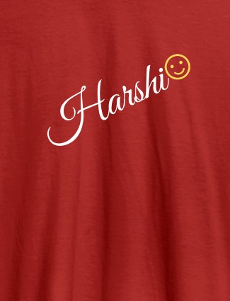 Personalised Women T Shirt With Name Emoji Red Color