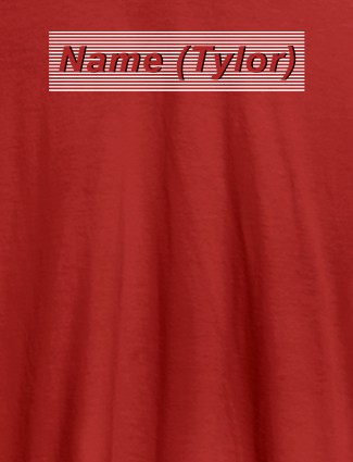 Personalised Unique Womens T Shirt With Name Red Color