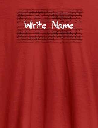 Graffiti Brick Wall T Shirt With Name Womens Fashion Wear Red Color