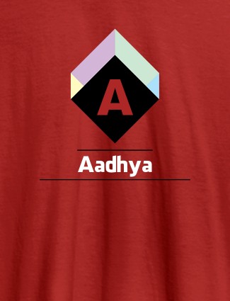 Personalised Womens T Shirt With Name Cubic Design Red Color