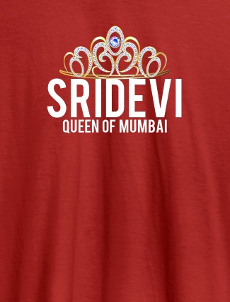 Queen of City Name and Text On Red Color Women T Shirts with Name, Text, and Photo