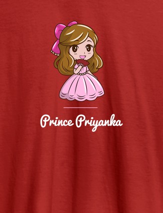Cute Princess with Your Name On Red Color Personalized Women Tees