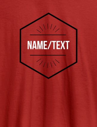 Simple Design with Name On Red Color Personalized Women Tees