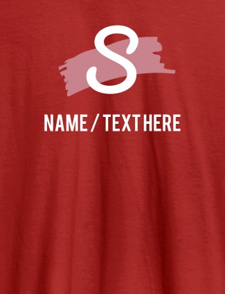 Paint Brush Theme with Initial and Name On Red Color Customized Women Tees