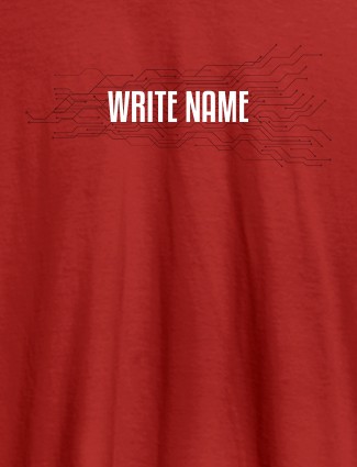 Circuit Theme with Name On Red Color Customized Women Tees