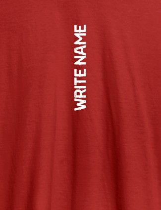 Vertical Name On Red Color Personalized T-Shirt for Women