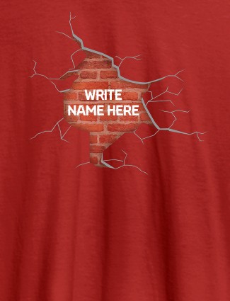 Brick Theme with Your Name On Red Color Personalized Women Tshirt
