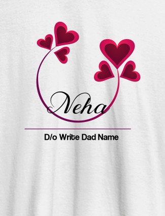 Personalised Womens T Shirt With Your Dad Name White Color