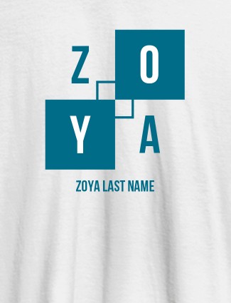 Personalised Womens T Shirt With Last Name White Color