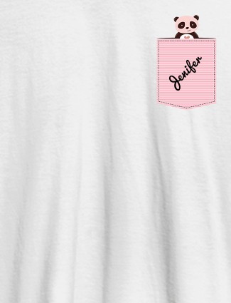 Personalised Womens T Shirt With Name Teddy Design White Color