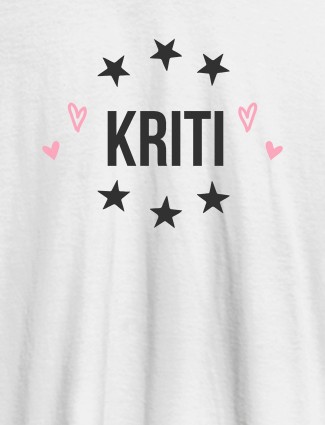 Personalised Womens T Shirt With Name And Stars White Color