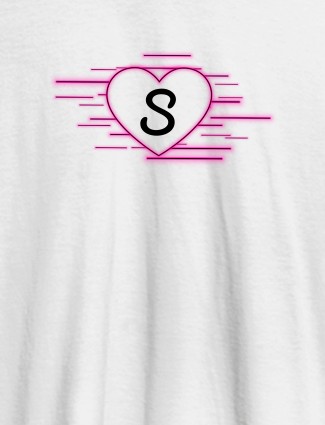 Love with Initial On White Color Customized Women Tees