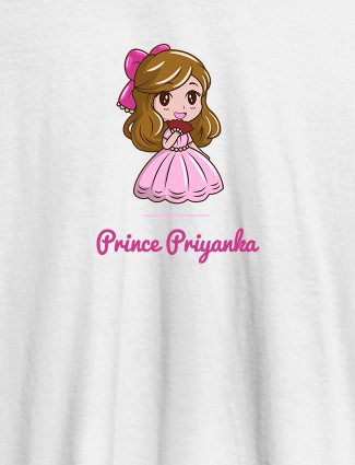 Cute Princess with Your Name On White Color Personalized Women Tees