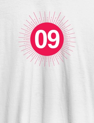 Your Lucky Number with Design On White Color Women T Shirts with Name, Text, and Photo