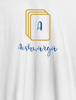 Playing Cards with Initial and Name On White Color Personalized Women Tees
