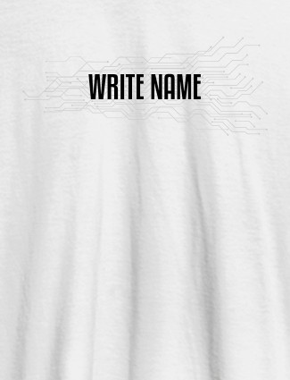Circuit Theme with Name On White Color Customized Women Tees