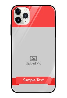 Apple iPhone 11 Pro Max Custom Glass Phone Case  - Simple Red Color Design