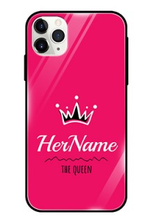 Iphone 11 Pro Max Glass Phone Case Queen with Name
