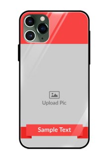 Apple iPhone 11 Pro Custom Glass Phone Case  - Simple Red Color Design