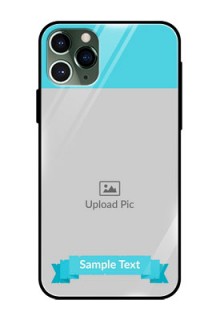 Apple iPhone 11 Pro Personalized Glass Phone Case  - Simple Blue Color Design