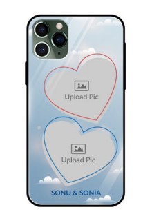 Apple iPhone 11 Pro Custom Glass Mobile Case  - Blue Color Couple Design 
