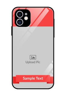 Apple iPhone 11 Custom Glass Phone Case  - Simple Red Color Design