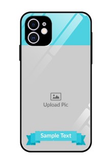 Apple iPhone 11 Personalized Glass Phone Case  - Simple Blue Color Design