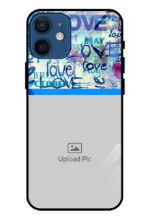 Iphone 12 Mini Custom Glass Mobile Case  - Colorful Love Design