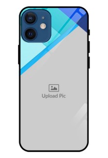 Iphone 12 Mini Custom Glass Phone Case  - Blue Pattern Design