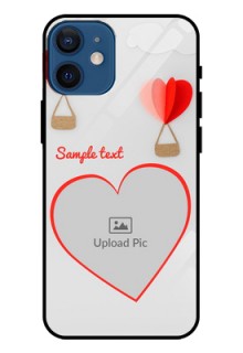Iphone 12 Mini Custom Glass Mobile Case  - Parachute Love Design