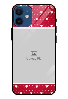 Iphone 12 Mini Photo Printing on Glass Case  - Hearts Mobile Case Design