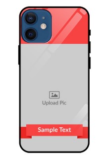 Iphone 12 Mini Custom Glass Phone Case  - Simple Red Color Design